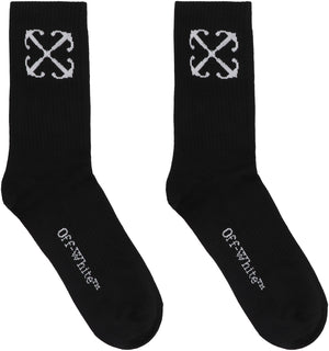 Logo cotton blend socks-1